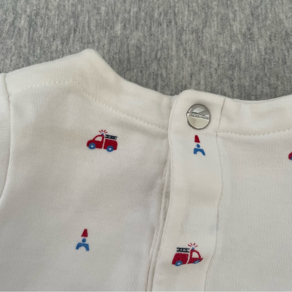 Jacadi White Short Sleeve Bodysuit 0-3 Months - Picture 4 of 4